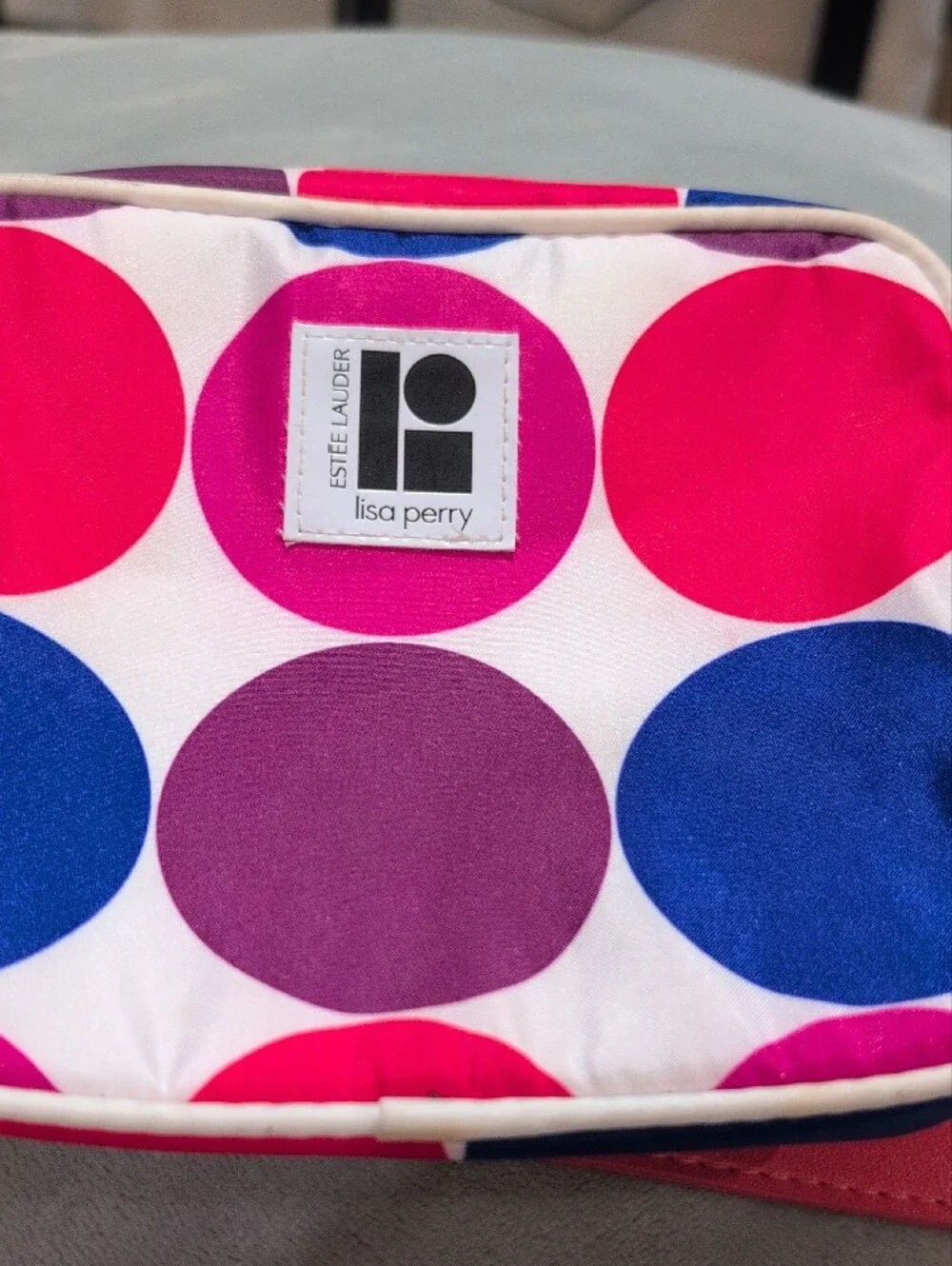 Estee Lauder Blue Floral Tote Bundle With Pink & Polka-Dot Pouches